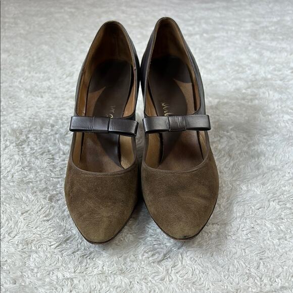 Lifestride brown suede and leather bow pointed toe heels, size 6 AA narrow - Picture 2 of 10